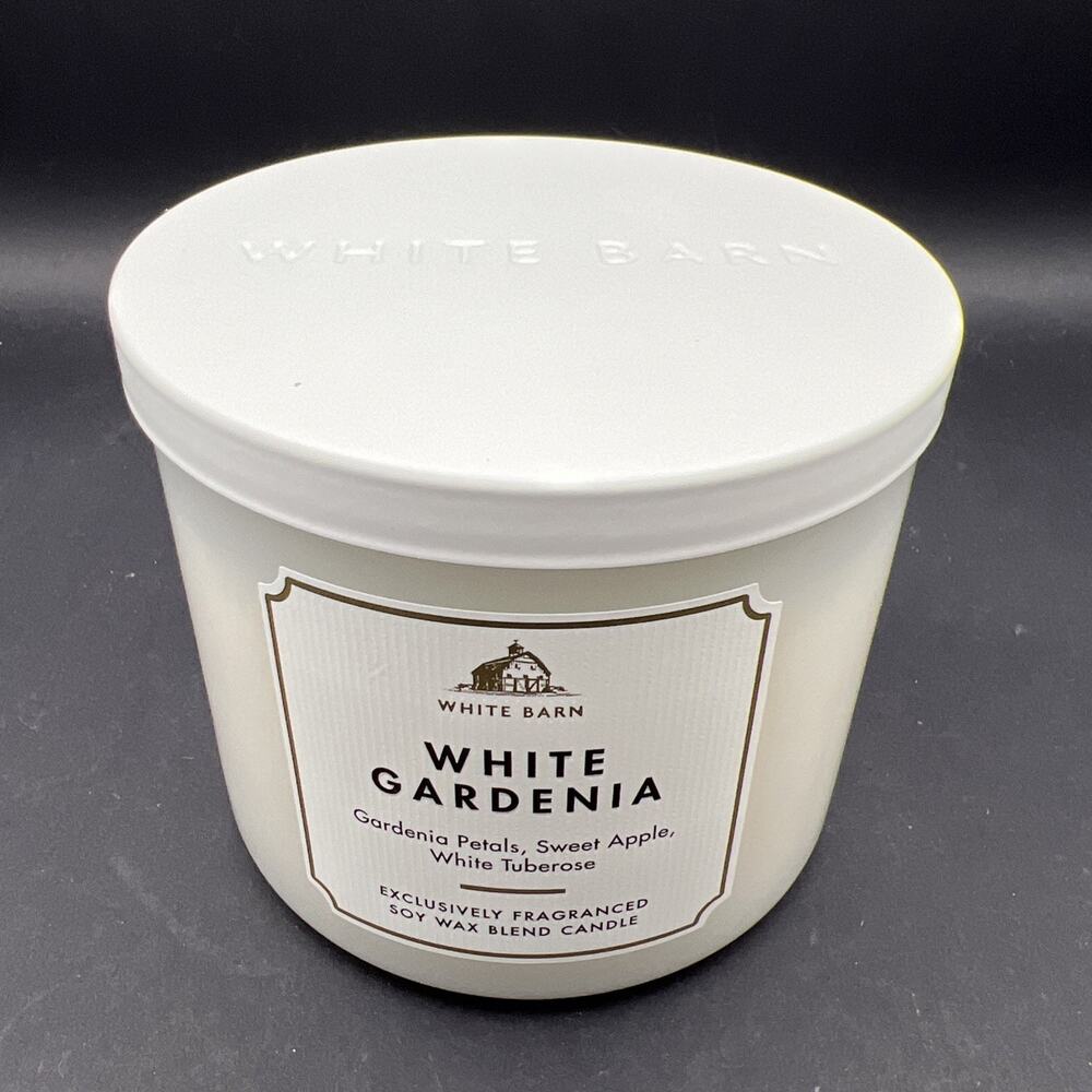 Bath & Body Works White Barn White Gardenia 3-Wick Candle 14.5oz White Jar
